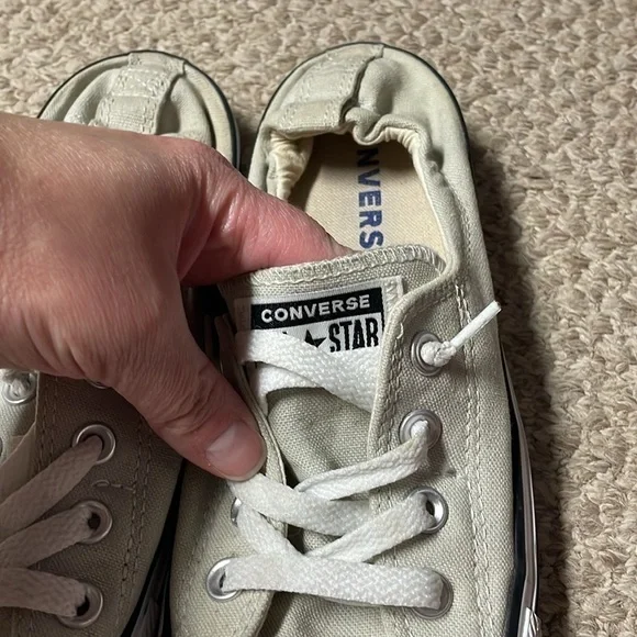 size 9 cream color Converse All Star sneakers - Picture 3 of 6